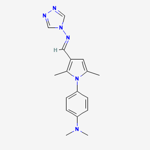 molecular formula C17H20N6 B5908081 N-[(E)-{1-[4-(dimethylamino)phenyl]-2,5-dimethyl-1H-pyrrol-3-yl}methylidene]-4H-1,2,4-triazol-4-amine 