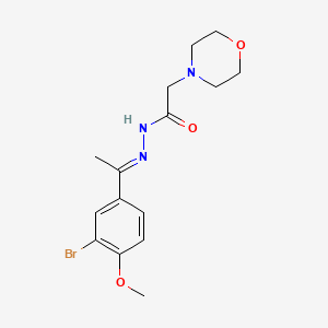molecular formula C15H20BrN3O3 B5908115 N-[(E)-1-(3-bromo-4-methoxyphenyl)ethylideneamino]-2-morpholin-4-ylacetamide 