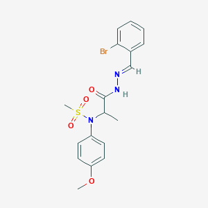 molecular formula C18H20BrN3O4S B5908117 N-{1-[(2E)-2-(2-bromobenzylidene)hydrazinyl]-1-oxopropan-2-yl}-N-(4-methoxyphenyl)methanesulfonamide (non-preferred name) 