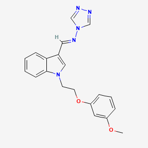 molecular formula C20H19N5O2 B5908252 N-[(E)-{1-[2-(3-methoxyphenoxy)ethyl]-1H-indol-3-yl}methylidene]-4H-1,2,4-triazol-4-amine 