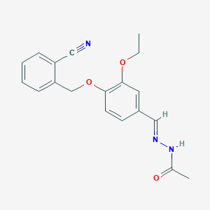 molecular formula C19H19N3O3 B5908262 N'-[(E)-{4-[(2-cyanobenzyl)oxy]-3-ethoxyphenyl}methylidene]acetohydrazide 