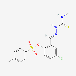 molecular formula C16H16ClN3O3S2 B5908265 4-chloro-2-{(E)-[2-(methylcarbamothioyl)hydrazinylidene]methyl}phenyl 4-methylbenzenesulfonate 