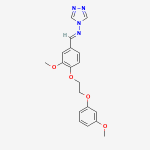 molecular formula C19H20N4O4 B5908306 N-[(E)-{3-methoxy-4-[2-(3-methoxyphenoxy)ethoxy]phenyl}methylidene]-4H-1,2,4-triazol-4-amine 