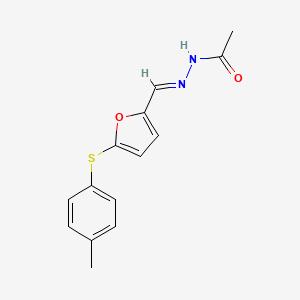 molecular formula C14H14N2O2S B5908327 N'-[(E)-{5-[(4-methylphenyl)sulfanyl]furan-2-yl}methylidene]acetohydrazide 