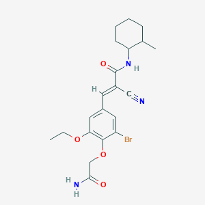 molecular formula C21H26BrN3O4 B5908339 (E)-3-[4-(2-amino-2-oxoethoxy)-3-bromo-5-ethoxyphenyl]-2-cyano-N-(2-methylcyclohexyl)prop-2-enamide 