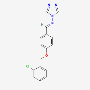 molecular formula C16H13ClN4O B5908388 N-[(E)-{4-[(2-chlorobenzyl)oxy]phenyl}methylidene]-4H-1,2,4-triazol-4-amine 