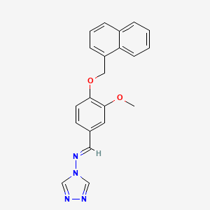 molecular formula C21H18N4O2 B5908413 N-{(E)-[3-methoxy-4-(naphthalen-1-ylmethoxy)phenyl]methylidene}-4H-1,2,4-triazol-4-amine 