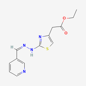 molecular formula C13H14N4O2S B5908559 ethyl 2-[2-[(2Z)-2-(pyridin-3-ylmethylidene)hydrazinyl]-1,3-thiazol-4-yl]acetate 