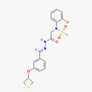 molecular formula C19H20BrN3O4S2 B5908713 N-(2-BROMOPHENYL)-N-({N'-[(E)-[3-(THIETAN-3-YLOXY)PHENYL]METHYLIDENE]HYDRAZINECARBONYL}METHYL)METHANESULFONAMIDE 
