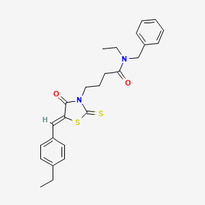 molecular formula C25H28N2O2S2 B5908737 N-benzyl-N-ethyl-4-[(5Z)-5-(4-ethylbenzylidene)-4-oxo-2-thioxo-1,3-thiazolidin-3-yl]butanamide 