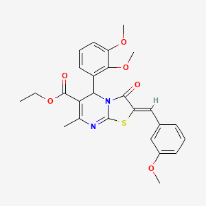 molecular formula C26H26N2O6S B5908753 ethyl (2Z)-5-(2,3-dimethoxyphenyl)-2-[(3-methoxyphenyl)methylidene]-7-methyl-3-oxo-5H-[1,3]thiazolo[3,2-a]pyrimidine-6-carboxylate 