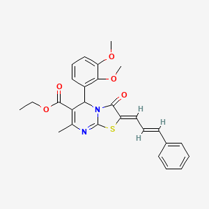 molecular formula C27H26N2O5S B5908763 ethyl (2Z)-5-(2,3-dimethoxyphenyl)-7-methyl-3-oxo-2-[(E)-3-phenylprop-2-enylidene]-5H-[1,3]thiazolo[3,2-a]pyrimidine-6-carboxylate 