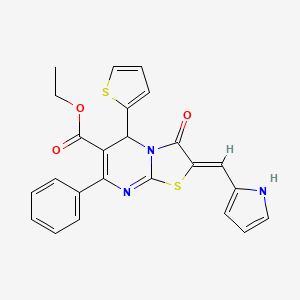 molecular formula C24H19N3O3S2 B5908812 ethyl (2Z)-3-oxo-7-phenyl-2-(1H-pyrrol-2-ylmethylidene)-5-thiophen-2-yl-5H-[1,3]thiazolo[3,2-a]pyrimidine-6-carboxylate 