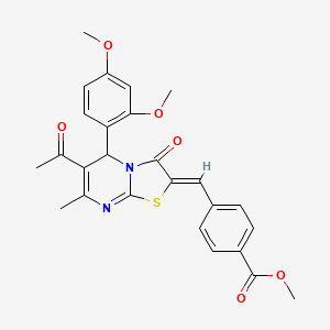 molecular formula C26H24N2O6S B5908819 methyl 4-[(Z)-[6-acetyl-5-(2,4-dimethoxyphenyl)-7-methyl-3-oxo-5H-[1,3]thiazolo[3,2-a]pyrimidin-2-ylidene]methyl]benzoate 