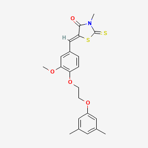 molecular formula C22H23NO4S2 B5909094 (5Z)-5-[[4-[2-(3,5-dimethylphenoxy)ethoxy]-3-methoxyphenyl]methylidene]-3-methyl-2-sulfanylidene-1,3-thiazolidin-4-one 