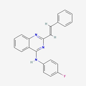 molecular formula C22H16FN3 B5909303 N-(4-fluorophenyl)-2-[(E)-2-phenylethenyl]quinazolin-4-amine 