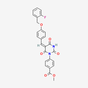 molecular formula C26H19FN2O6 B5909460 methyl 4-[(5E)-5-[[4-[(2-fluorophenyl)methoxy]phenyl]methylidene]-2,4,6-trioxo-1,3-diazinan-1-yl]benzoate 