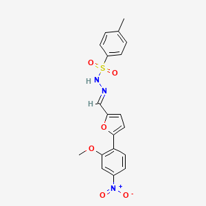 molecular formula C19H17N3O6S B5909484 N'~1~-{(E)-1-[5-(2-METHOXY-4-NITROPHENYL)-2-FURYL]METHYLIDENE}-4-METHYL-1-BENZENESULFONOHYDRAZIDE 