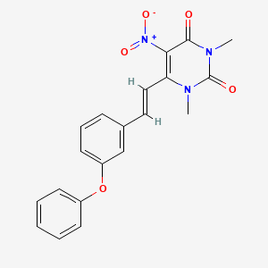 molecular formula C20H17N3O5 B5909554 1,3-dimethyl-5-nitro-6-[(E)-2-(3-phenoxyphenyl)ethenyl]pyrimidine-2,4-dione 