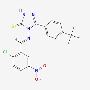 molecular formula C19H18ClN5O2S B5909813 5-(4-tert-butylphenyl)-4-{[(E)-(2-chloro-5-nitrophenyl)methylidene]amino}-4H-1,2,4-triazole-3-thiol 