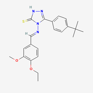 molecular formula C22H26N4O2S B5909902 5-(4-tert-butylphenyl)-4-{[(E)-(4-ethoxy-3-methoxyphenyl)methylidene]amino}-4H-1,2,4-triazole-3-thiol 