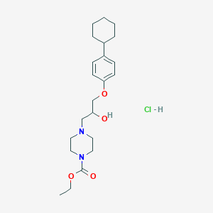 molecular formula C22H35ClN2O4 B5909923 ethyl 4-[3-(4-cyclohexylphenoxy)-2-hydroxypropyl]piperazine-1-carboxylate;hydrochloride 