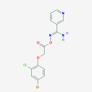 molecular formula C14H11BrClN3O3 B5909964 N'-{[2-(4-bromo-2-chlorophenoxy)acetyl]oxy}pyridine-3-carboximidamide 