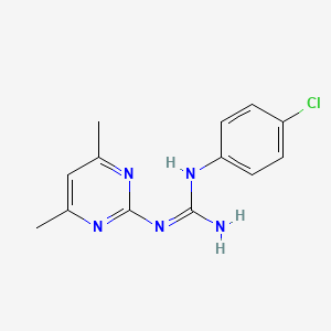 molecular formula C13H14ClN5 B5910135 Guanidine,N-(4-chlorophenyl)-N'-(4,6-dimethyl-2-pyrimidinyl)- 