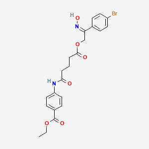 molecular formula C22H23BrN2O6 B5910234 ETHYL 4-{5-[(2E)-2-(4-BROMOPHENYL)-2-(HYDROXYIMINO)ETHOXY]-5-OXOPENTANAMIDO}BENZOATE 