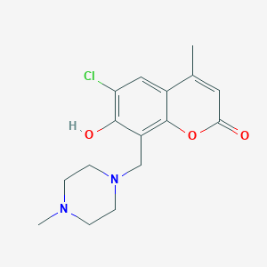 molecular formula C16H19ClN2O3 B5910420 6-chloro-7-hydroxy-4-methyl-8-[(4-methylpiperazin-1-yl)methyl]-2H-chromen-2-one 