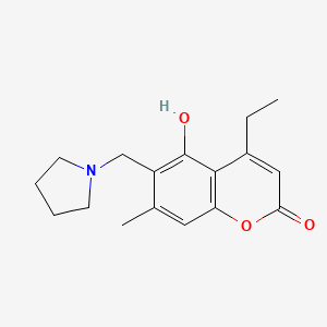 molecular formula C17H21NO3 B5910448 4-ethyl-5-hydroxy-7-methyl-6-(pyrrolidin-1-ylmethyl)chromen-2-one 