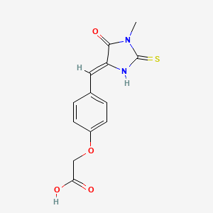 molecular formula C13H12N2O4S B5910646 {4-[(1-methyl-5-oxo-2-thioxo-4-imidazolidinylidene)methyl]phenoxy}acetic acid 