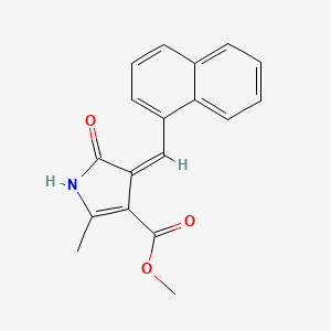 molecular formula C18H15NO3 B5910693 METHYL (4Z)-2-METHYL-4-[(NAPHTHALEN-1-YL)METHYLIDENE]-5-OXO-4,5-DIHYDRO-1H-PYRROLE-3-CARBOXYLATE 