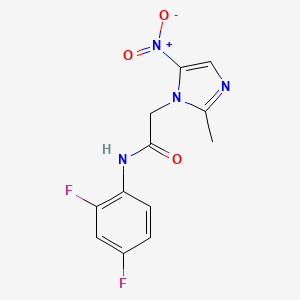 molecular formula C12H10F2N4O3 B5910713 N-(2,4-Difluoro-phenyl)-2-(2-methyl-5-nitro-imidazol-1-yl)-acetamide 