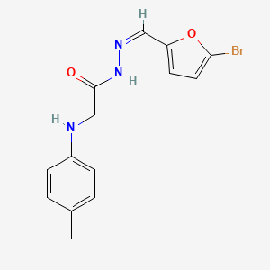 molecular formula C14H14BrN3O2 B5911099 N-[(Z)-(5-bromofuran-2-yl)methylideneamino]-2-(4-methylanilino)acetamide 