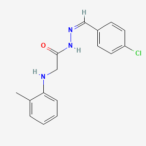 molecular formula C16H16ClN3O B5911102 N-[(Z)-(4-chlorophenyl)methylideneamino]-2-(2-methylanilino)acetamide 