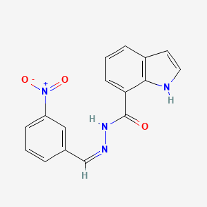molecular formula C16H12N4O3 B5911249 N-[(Z)-(3-nitrophenyl)methylideneamino]-1H-indole-7-carboxamide 