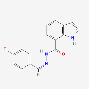 molecular formula C16H12FN3O B5911414 N-[(Z)-(4-fluorophenyl)methylideneamino]-1H-indole-7-carboxamide 