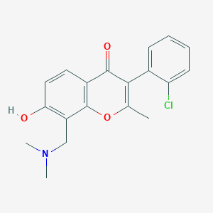 molecular formula C19H18ClNO3 B5911459 3-(2-chlorophenyl)-8-[(dimethylamino)methyl]-7-hydroxy-2-methylchromen-4-one 