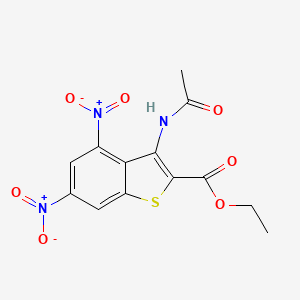 molecular formula C13H11N3O7S B5911723 ethyl 3-acetamido-4,6-dinitro-1-benzothiophene-2-carboxylate 