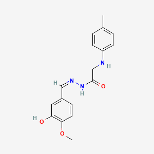 molecular formula C17H19N3O3 B5911866 N-[(Z)-(3-hydroxy-4-methoxyphenyl)methylideneamino]-2-(4-methylanilino)acetamide 