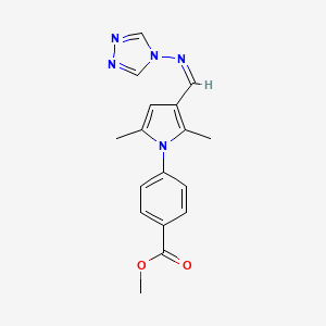 molecular formula C17H17N5O2 B5911992 methyl 4-[2,5-dimethyl-3-[(Z)-1,2,4-triazol-4-yliminomethyl]pyrrol-1-yl]benzoate 