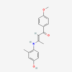 molecular formula C18H19NO3 B5912151 (E)-3-(4-hydroxy-2-methylanilino)-1-(4-methoxyphenyl)but-2-en-1-one 