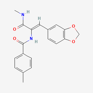 molecular formula C19H18N2O4 B5912159 N-[(Z)-1-(1,3-benzodioxol-5-yl)-3-(methylamino)-3-oxoprop-1-en-2-yl]-4-methylbenzamide 