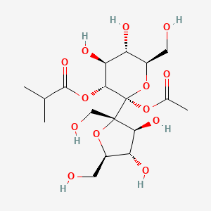 molecular formula C18H30O13 B591220 alpha-D-Glucopyranoside, beta-D-fructofuranosyl, acetate 2-methylpropanoate CAS No. 137204-24-1