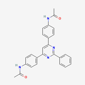 molecular formula C26H22N4O2 B5912247 N-{4-[6-(4-Acetylamino-phenyl)-2-phenyl-pyrimidin-4-yl]-phenyl}-acetamide 