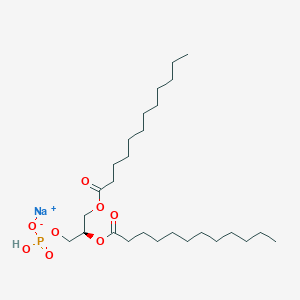 molecular formula C27H53NaO8P B591232 Sodium (2R)-2,3-bis(dodecanoyloxy)propyl hydrogen phosphate CAS No. 108321-06-8