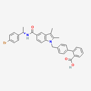 (S)-4'-((5-((1-(4-bromophenyl)ethyl)carbamoyl)-2,3-dimethyl-1H-indol-1-yl)methyl)-[1,1'-biphenyl]-2-carboxylic acid