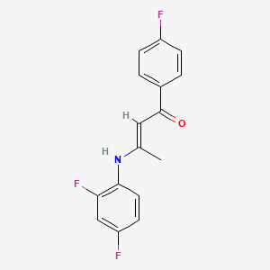 molecular formula C16H12F3NO B5912368 (E)-3-(2,4-difluoroanilino)-1-(4-fluorophenyl)but-2-en-1-one 