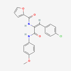 molecular formula C21H17ClN2O4 B5912464 N-[(E)-1-(4-chlorophenyl)-3-(4-methoxyanilino)-3-oxoprop-1-en-2-yl]furan-2-carboxamide 